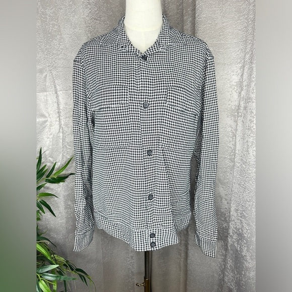 Zara Men’s Black & White Houndstooth Button Down Shirt Sz Medium - Picture 1 of 10
